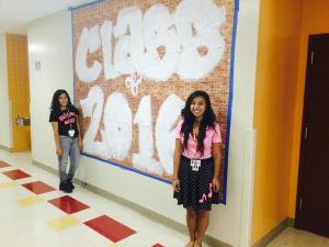 This is what I wore for Grease day and this is also the amazing brick wall that c/o 2016 did!